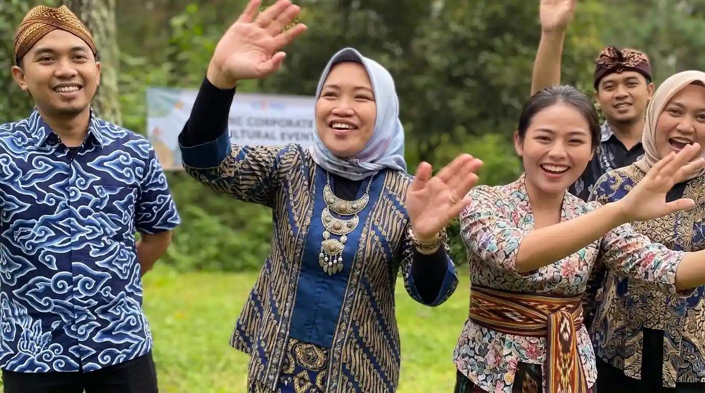 Ilustrasi aksesori kostum daerah nusantara untuk gathering