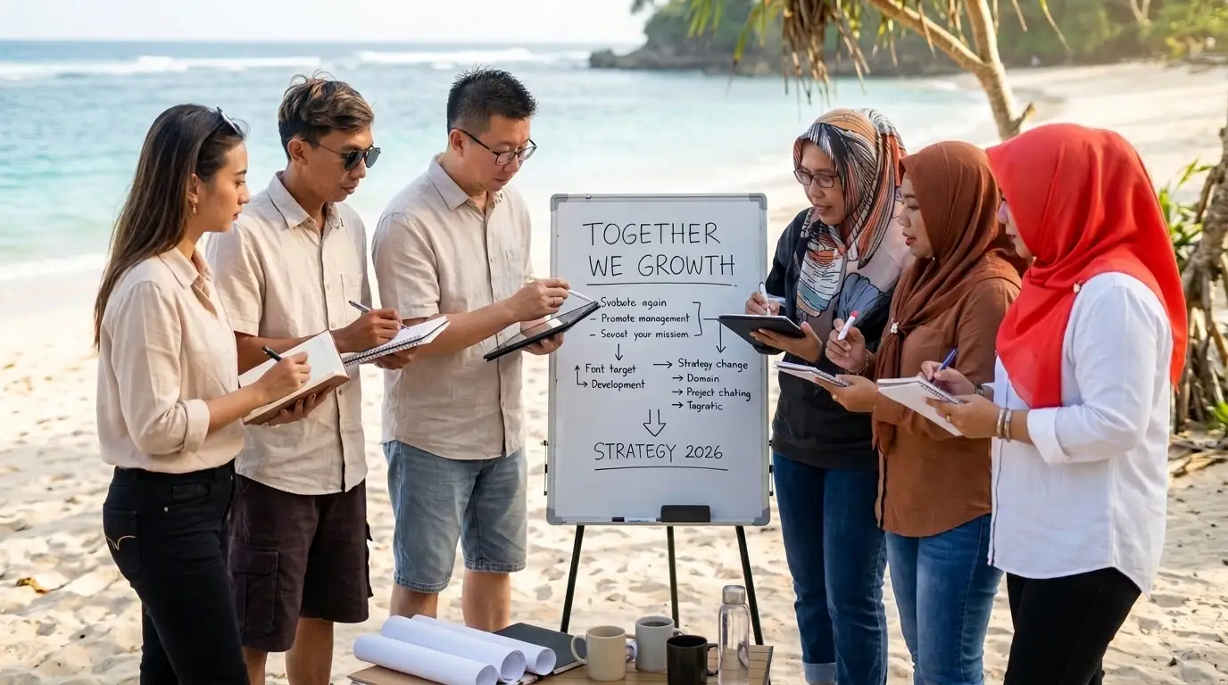 Meeting Outdoor Pantai Tips Fokus