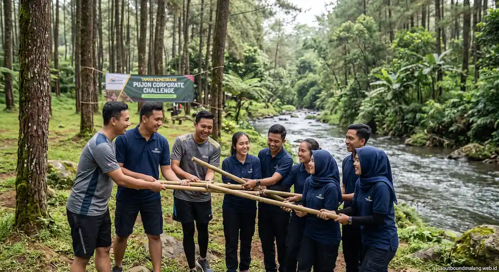 Kegiatan Fun Games Outbound Taman Kemesraan Pujon